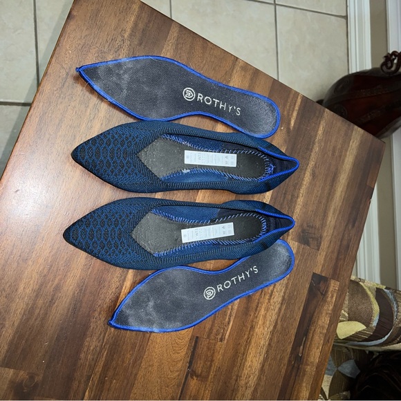 ROTHY'S The Point Flats Teal Python Blue - Picture 3 of 9